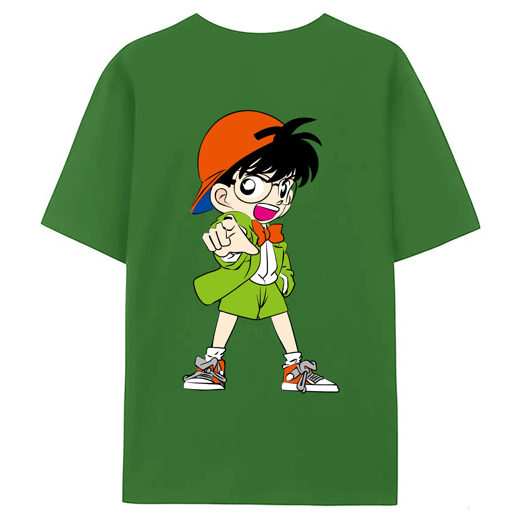 （画像用） 名探偵コナン 江戸川 コナン Detective Conan Conan Edogawa レディース半袖Tシャツ(バックプリント)